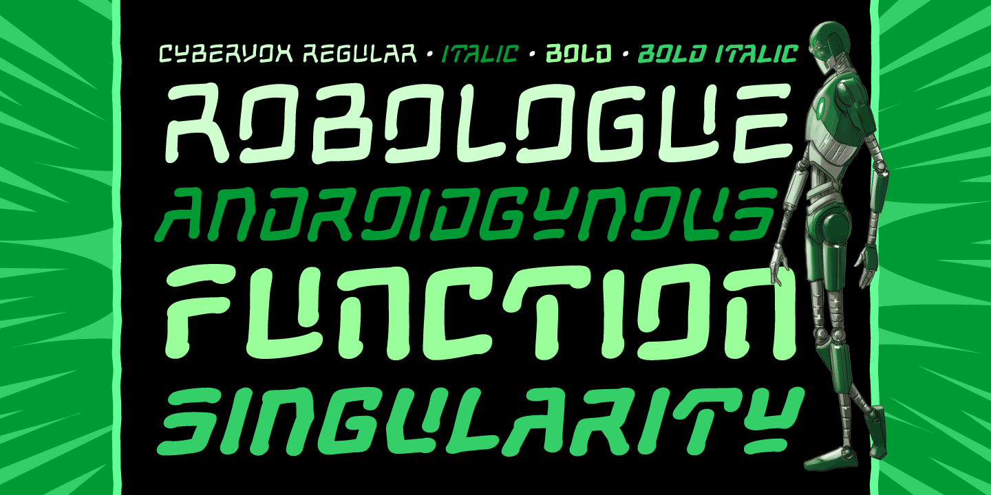 Beispiel einer Cybervox Regular-Schriftart